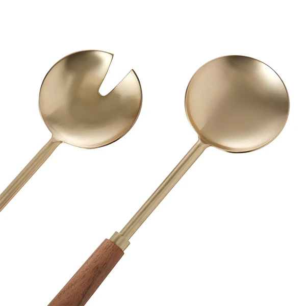 Acacia Wood + Stainless Steel Salad Servers (Set of 2) - Image 3