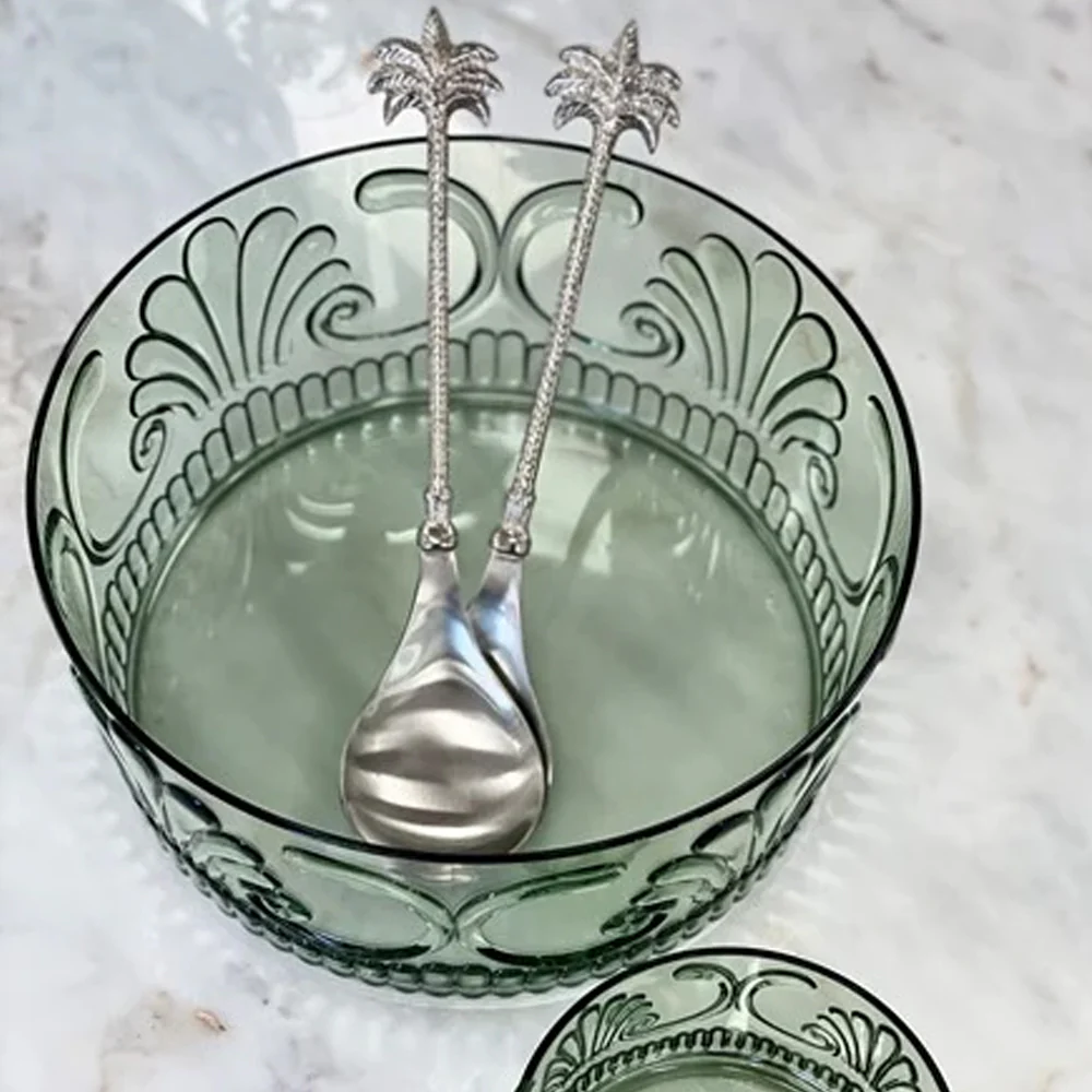 Green Acrylic Salad Bowl - Image 2