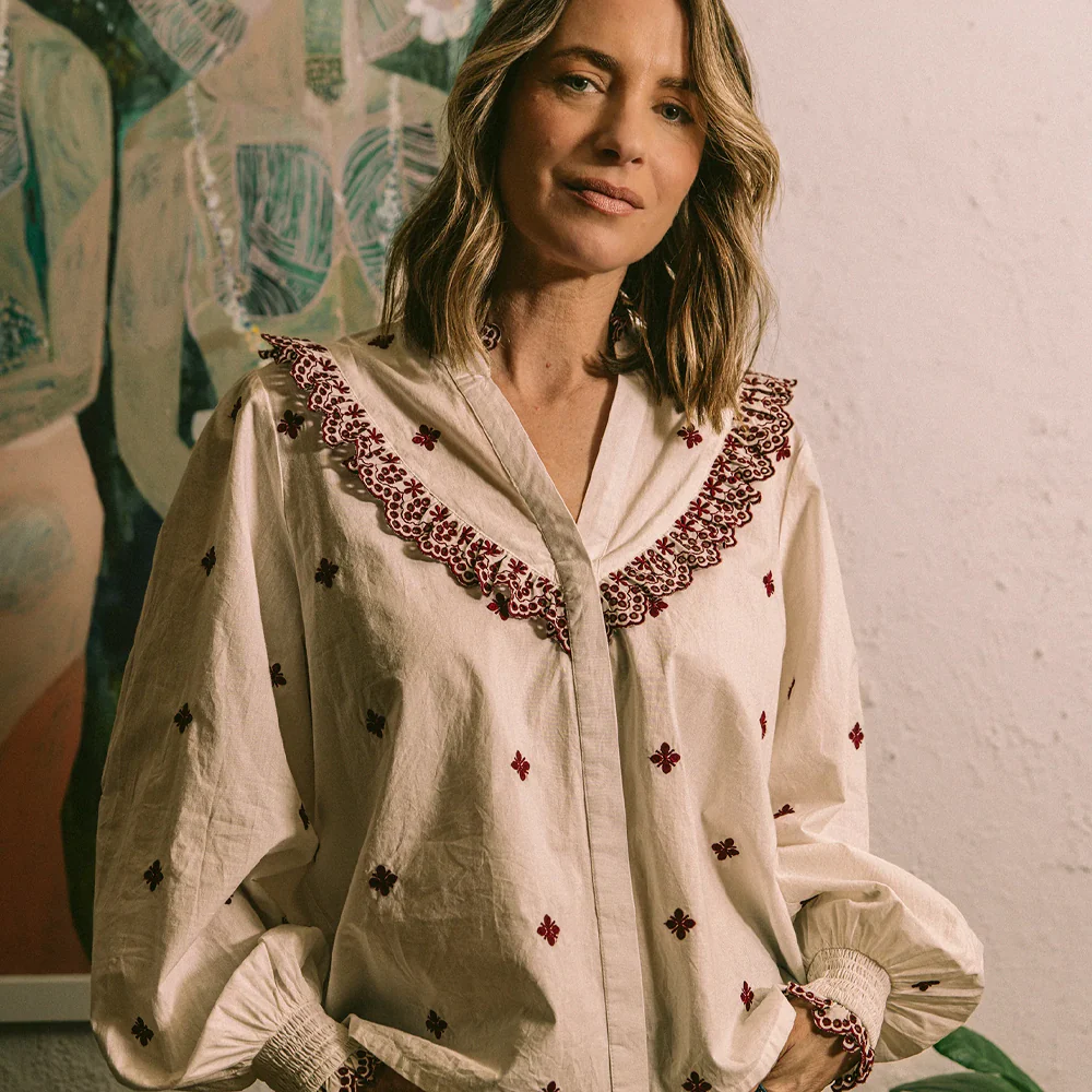 Agnes Embroidered Shirt - Marshmallow - Image 2