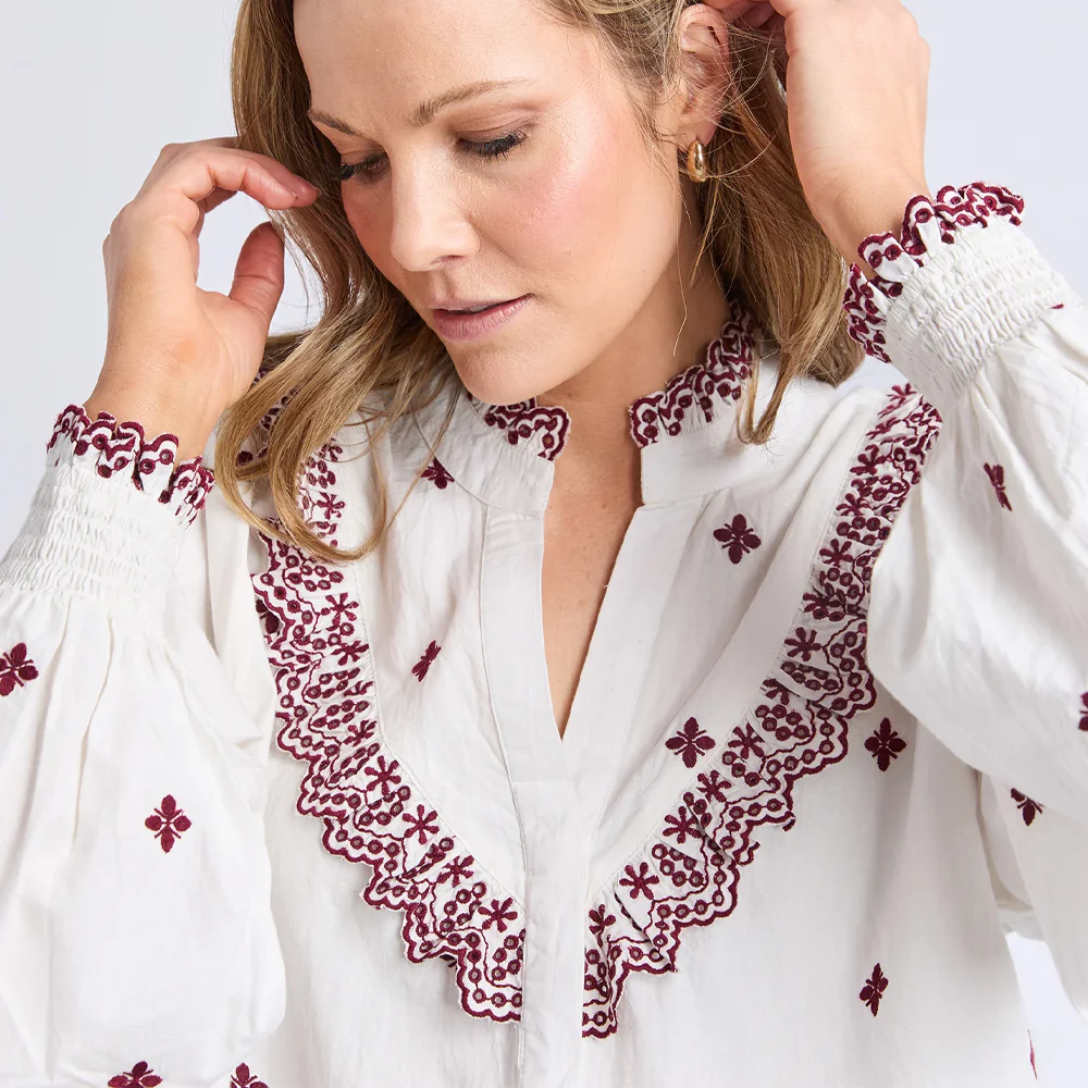 Agnes Embroidered Shirt - Marshmallow - Image 4