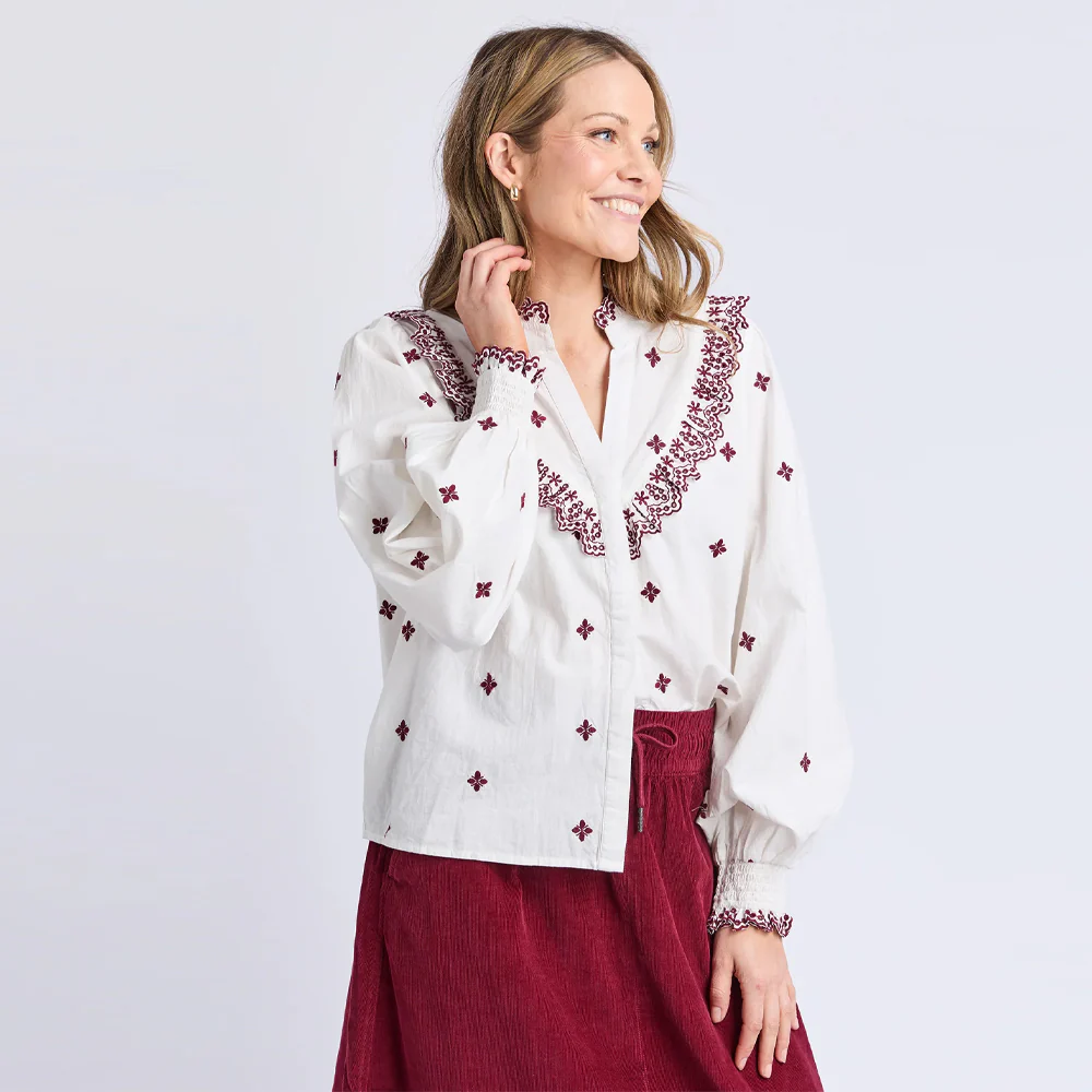 Agnes Embroidered Shirt - Marshmallow - Image 5