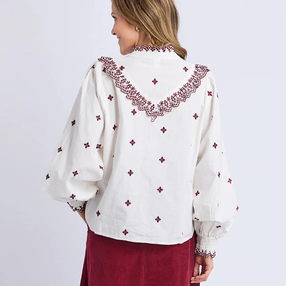 Agnes Embroidered Shirt - Marshmallow - Image 7