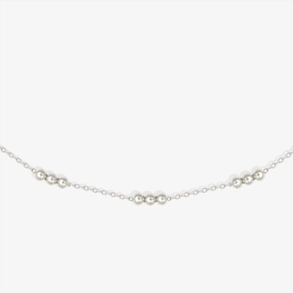 Alba Station Chain Necklace Silver