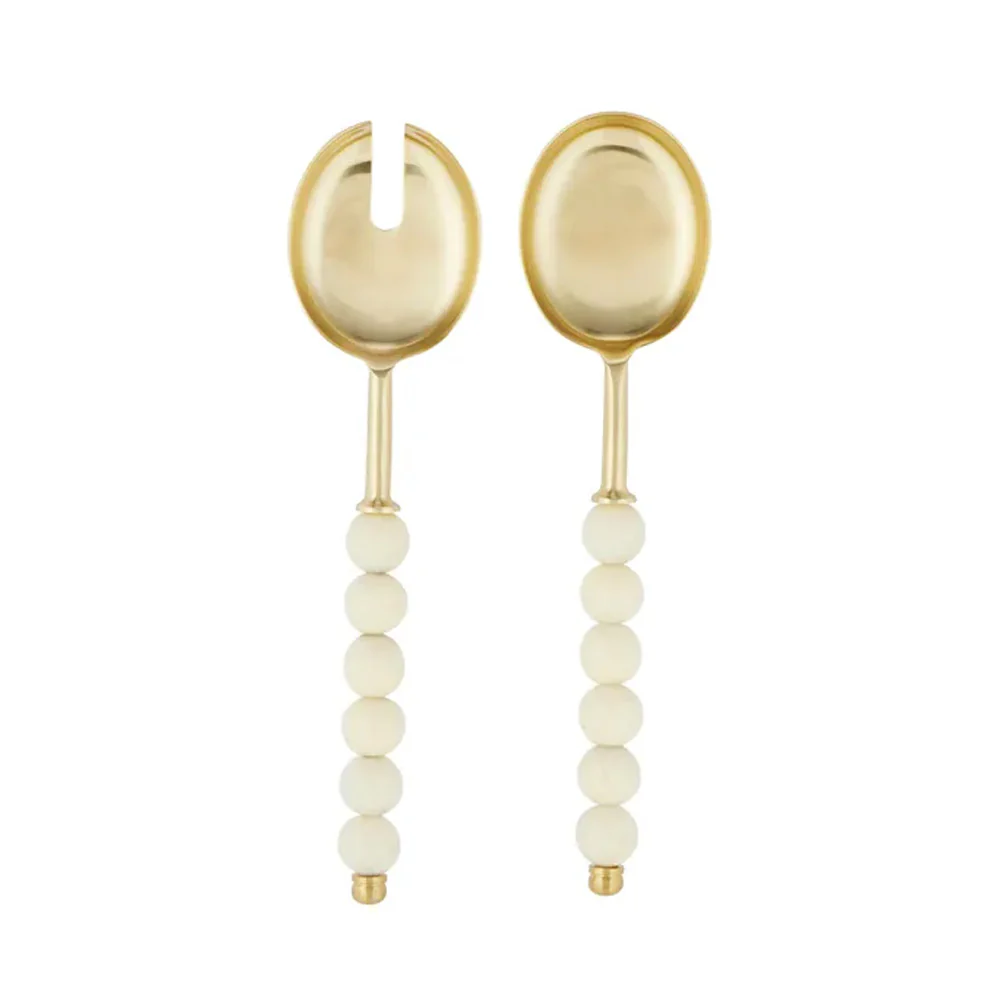 Amalia S/2 Salad Servers - Ivory
