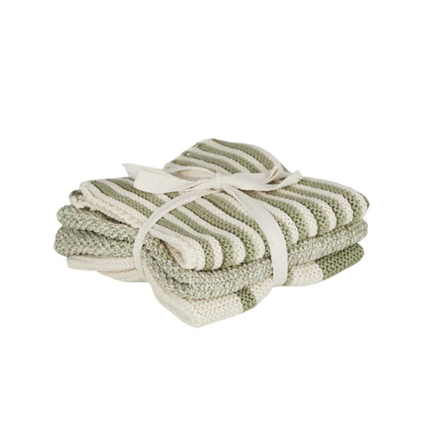 Amy S/3 Cotton Knit Cloths - Moss