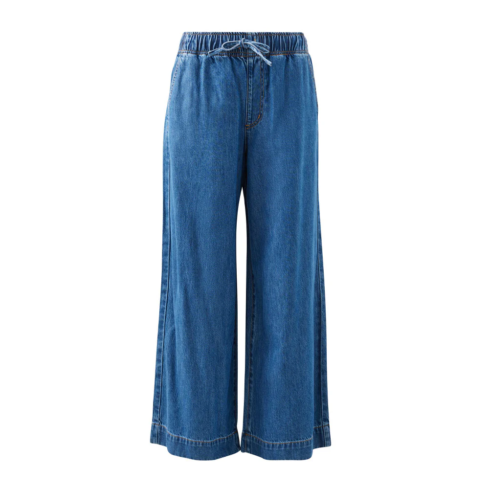 Andie Wide Leg Drawstring Pant - Fresh Indigo - Image 5
