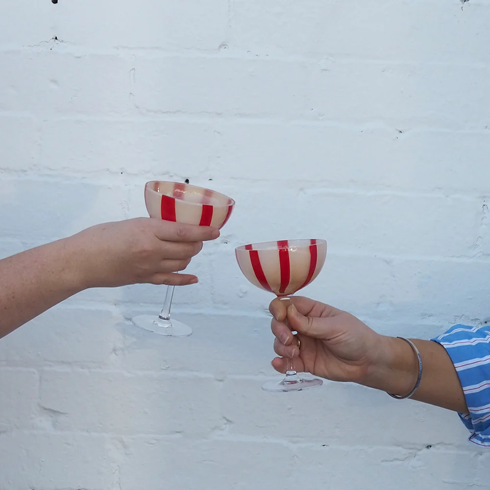 Aperitivo S/2 Coupe Glass - Pink/Red - Image 2