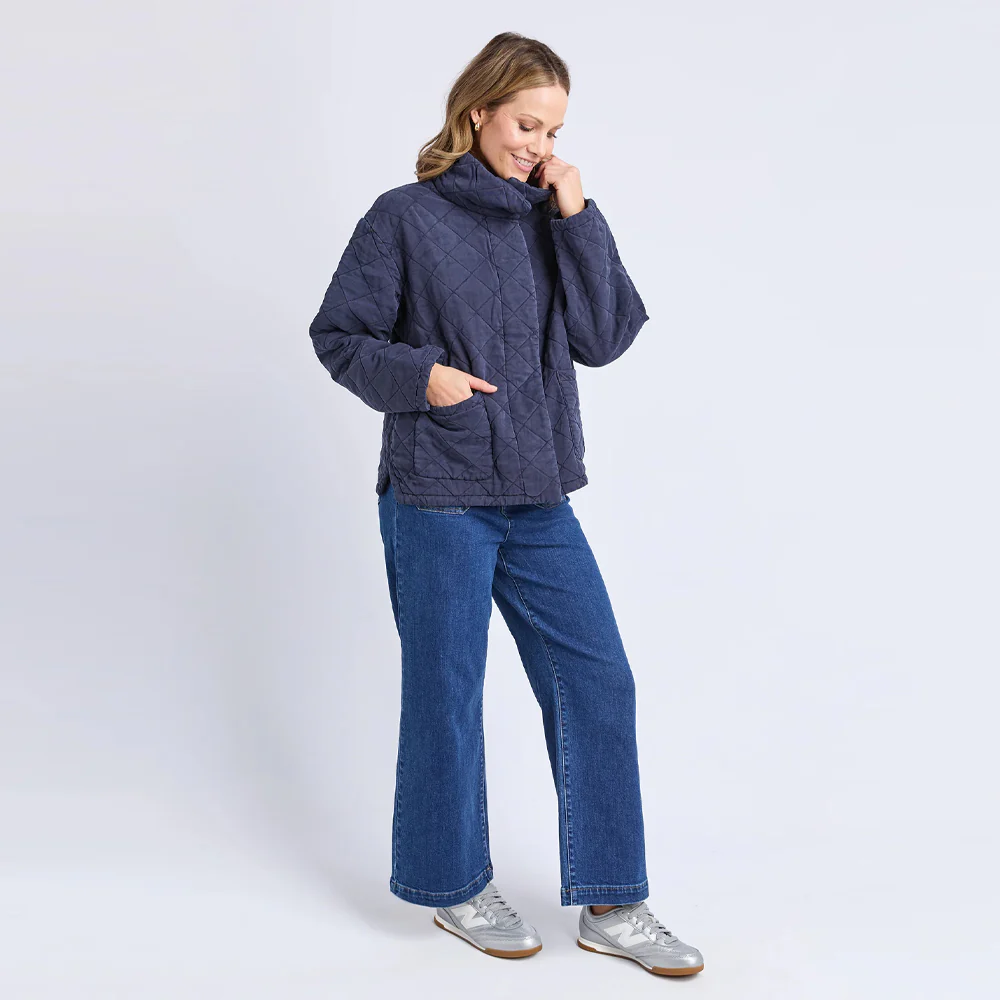 Aurora Quilted Jacket - Navy - Image 4