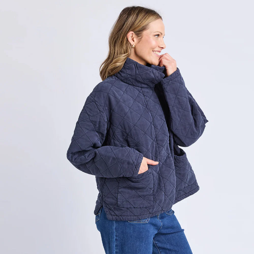 Aurora Quilted Jacket - Navy - Image 8