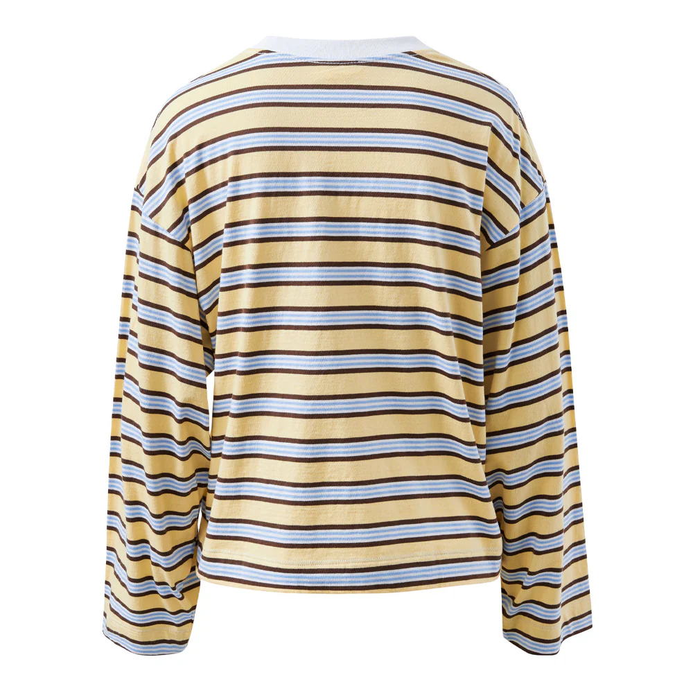 Beau Long Sleeve Slouchy Tee - New Butter Brunette Stripe - Image 5