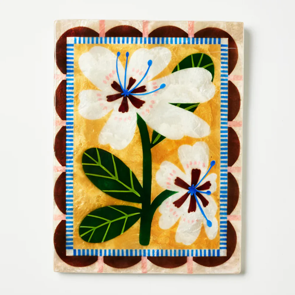 Bloom Nouveau White Rectangle Wall Tile