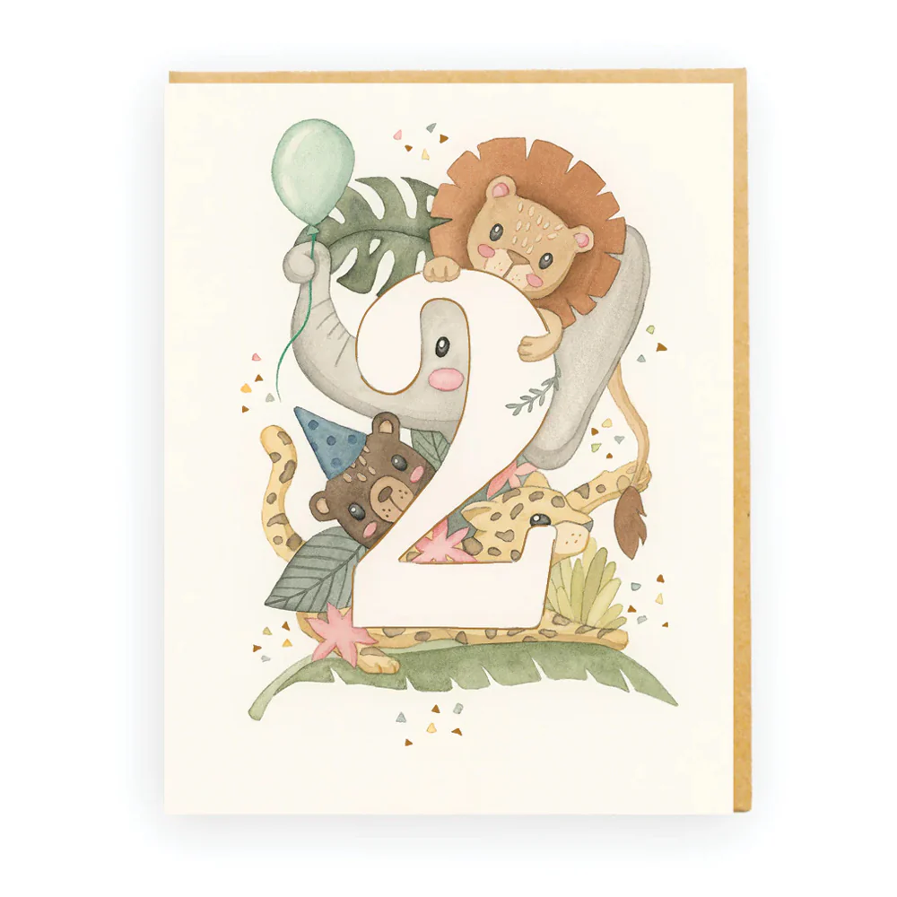 Safari Second Birthday Card