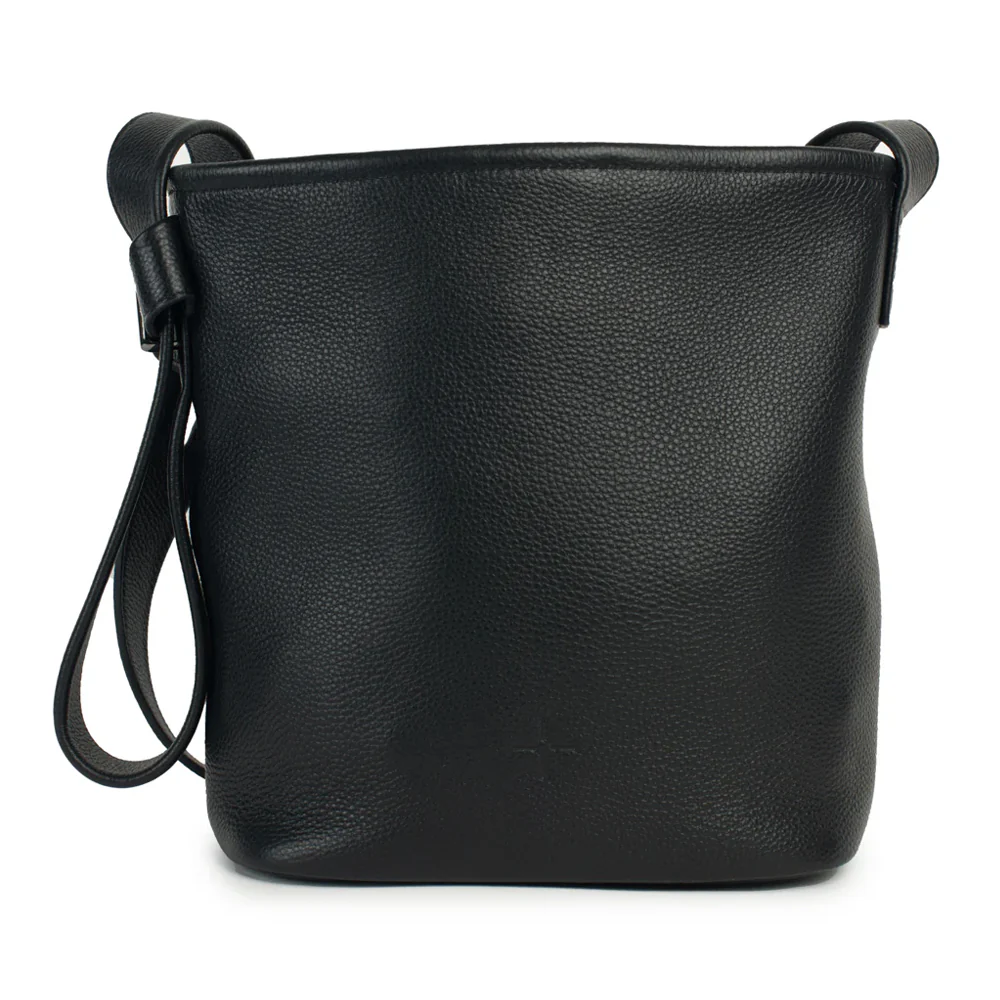 Brooke Bucket Bag - Pebbled Black