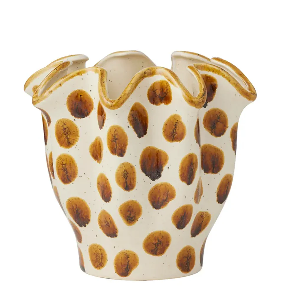 Brun Ceramic Pot - Ivory/Brown