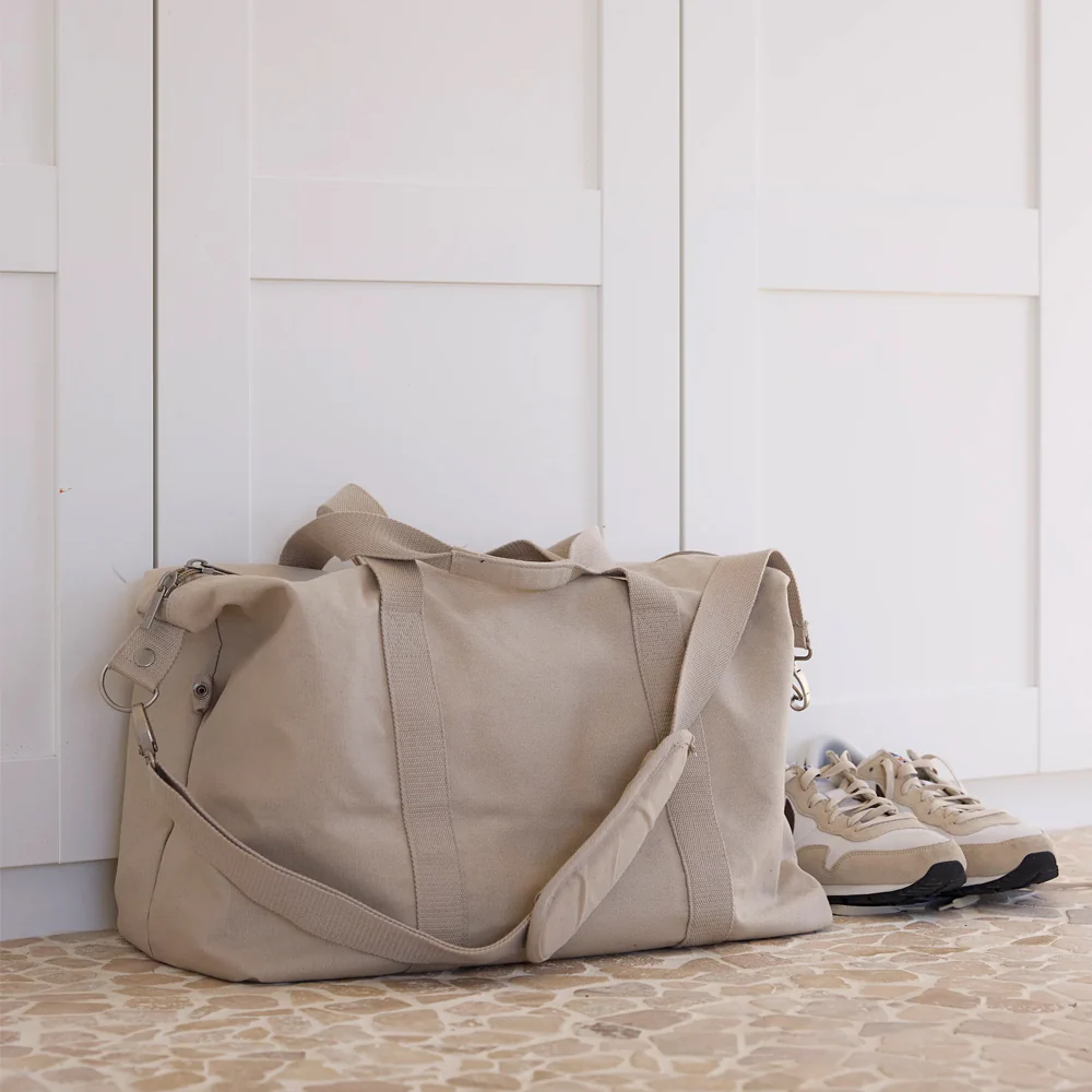 Canvas Weekender Bag - Beige - Image 2