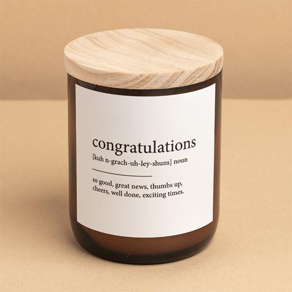 "Congratulations" Dictionary Candle