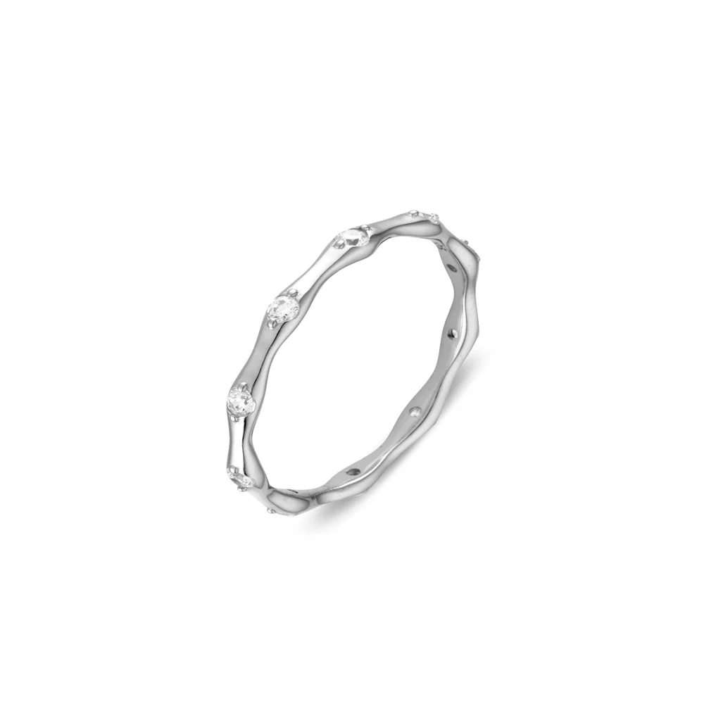 CZ Abstract Ring Silver