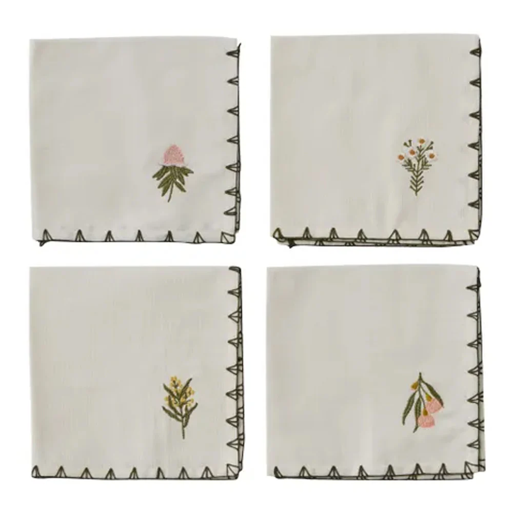 Daphne Set/4 Embroidered Napkins