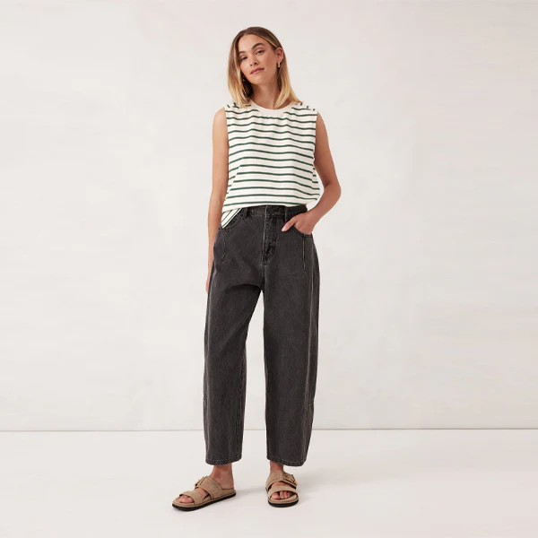 Demi Barrel Jean - Faded Black - Image 6