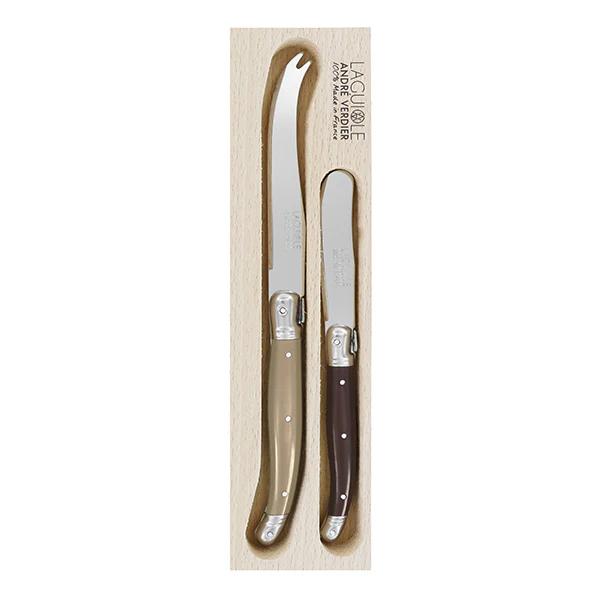 Debutant Cheese Knife Set 2PC - Brown