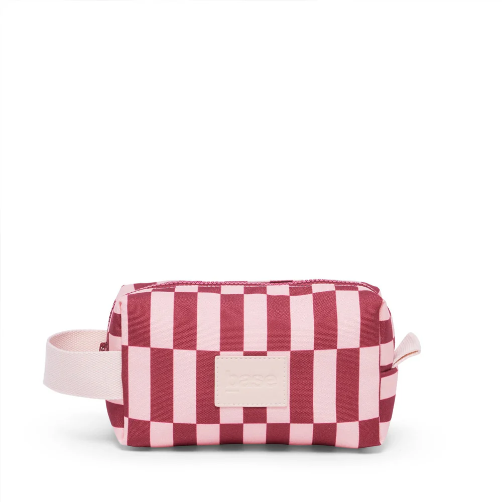 Ditty Base Toiletry Bag - Burgundy/Peony Check