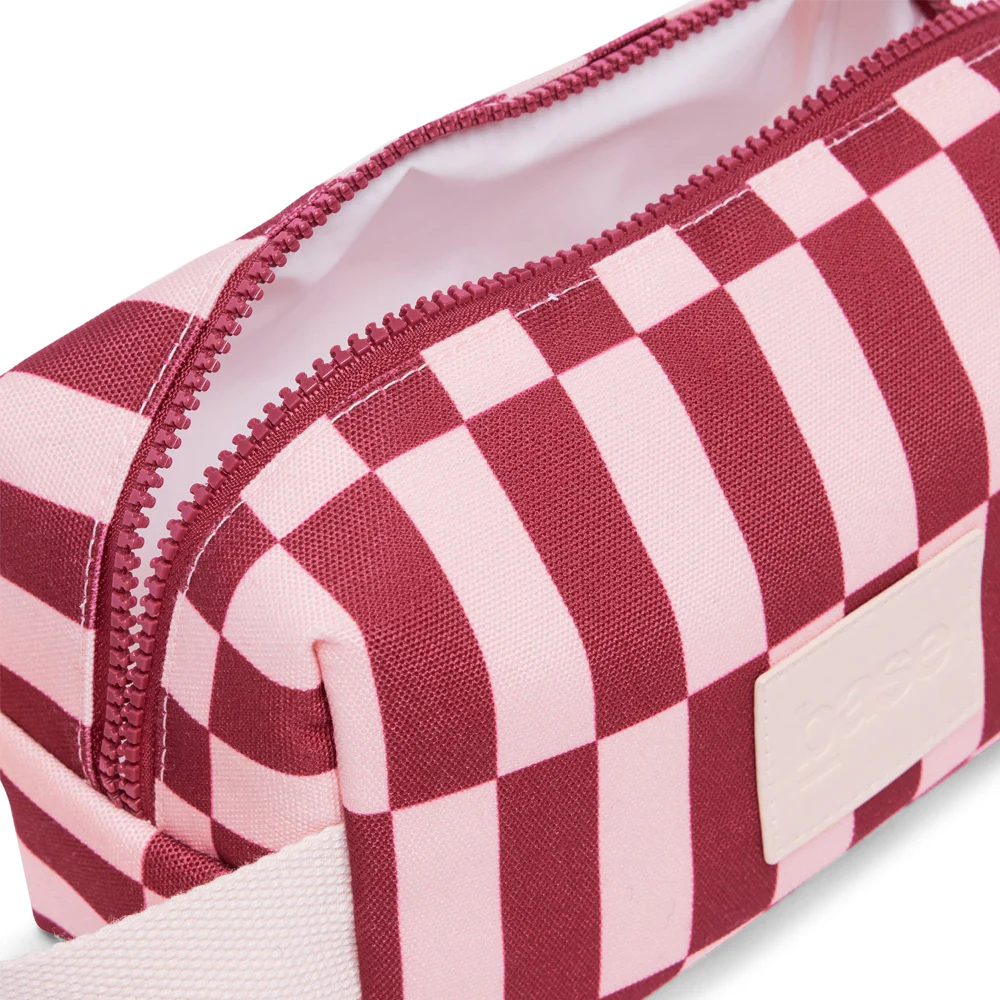Ditty Base Toiletry Bag - Burgundy/Peony Check - Image 3