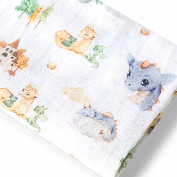 Organic Muslin Wrap - Dragon - Image 3