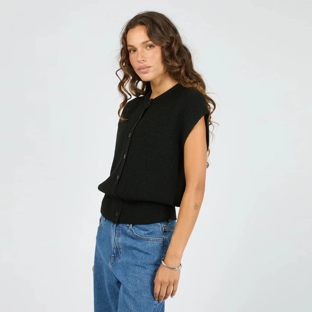 Elara Vest Top - Black - Image 3