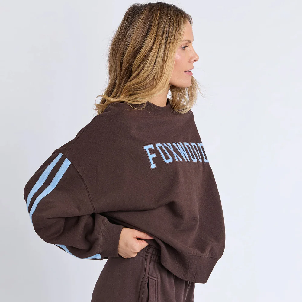 Elevated Sunday Crew - Coffee + Light Blue - Image 4