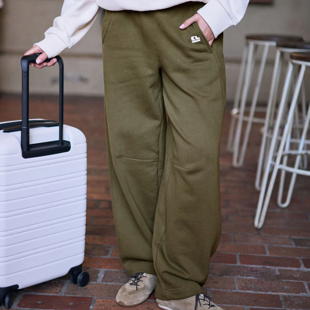 Elise Barrel Trackpant - Washed Olive