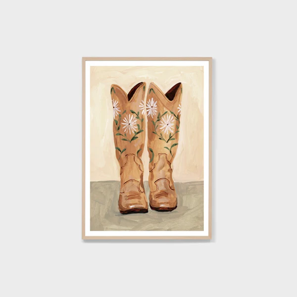 Floral Boots Sand