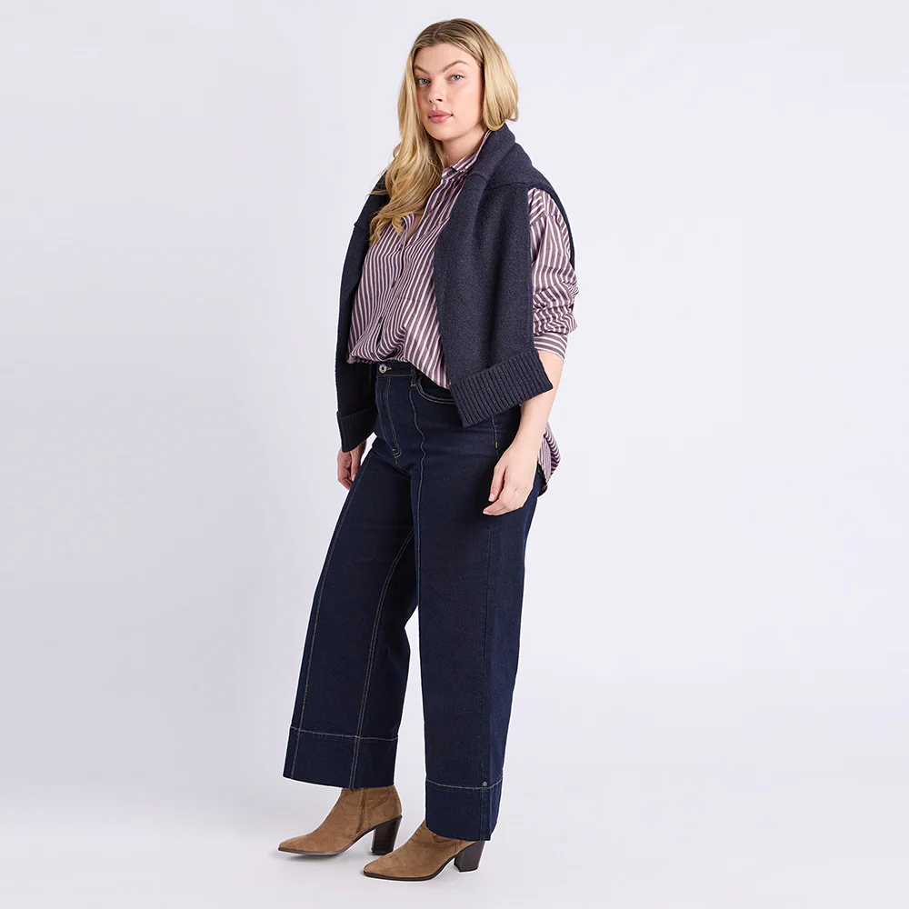 Frankie Striped Shirt - Chocolate Stripe - Image 2