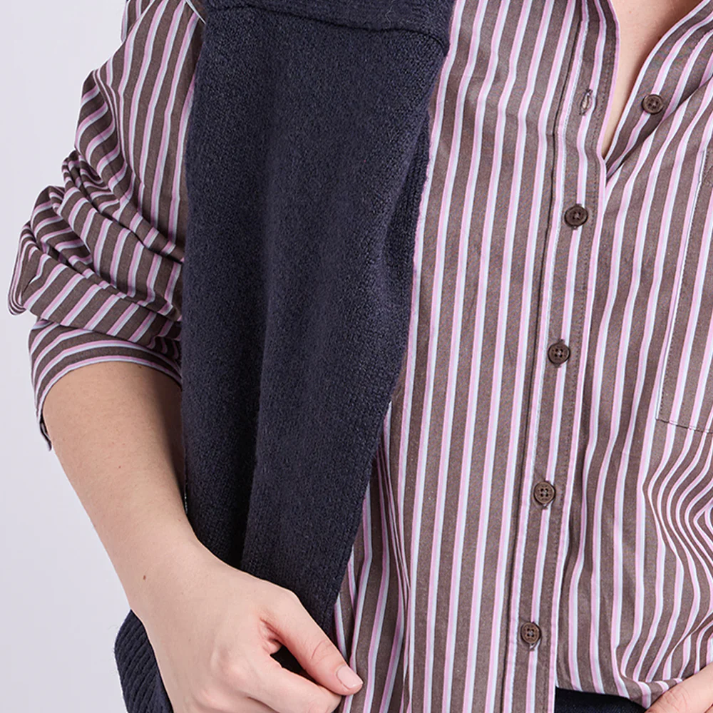 Frankie Striped Shirt - Chocolate Stripe - Image 3