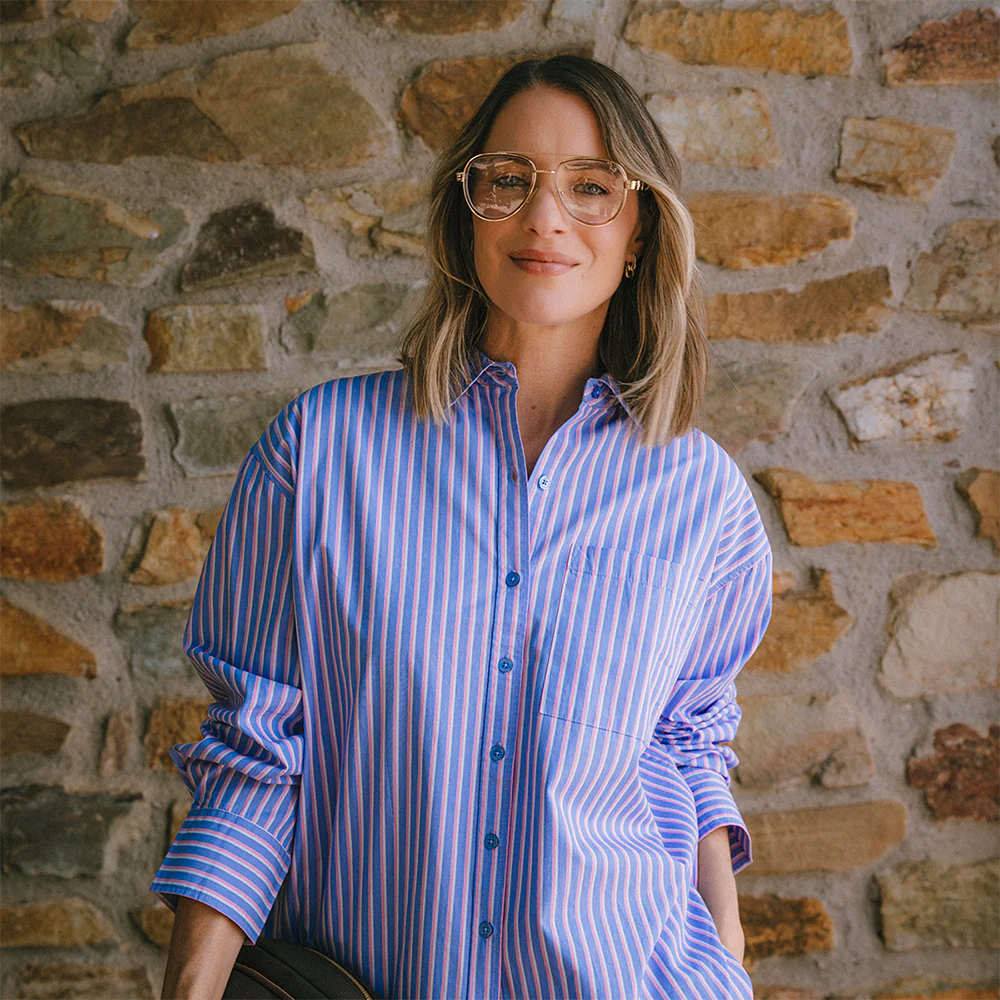 Frankie Striped Shirt - Cornflower Stripe