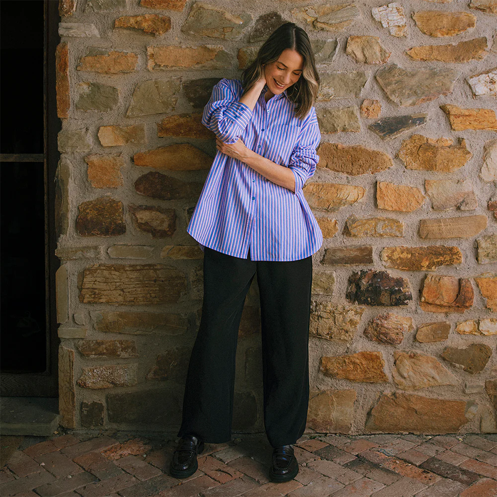 Frankie Striped Shirt - Cornflower Stripe - Image 2