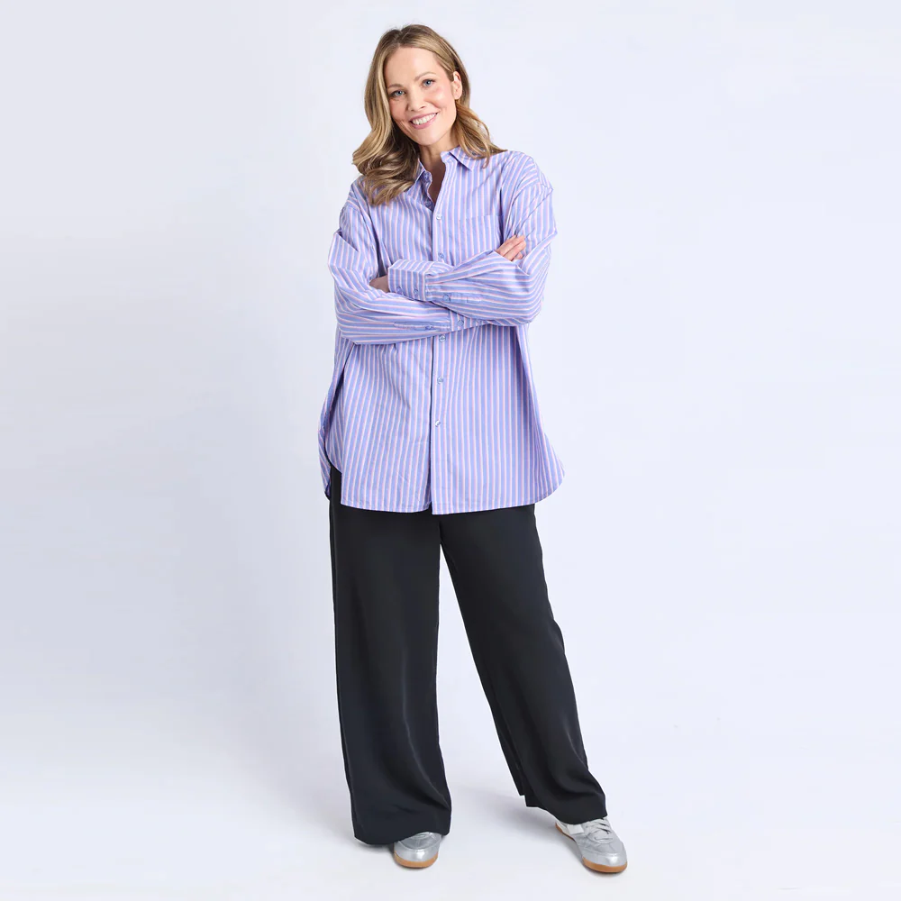 Frankie Striped Shirt - Cornflower Stripe - Image 4