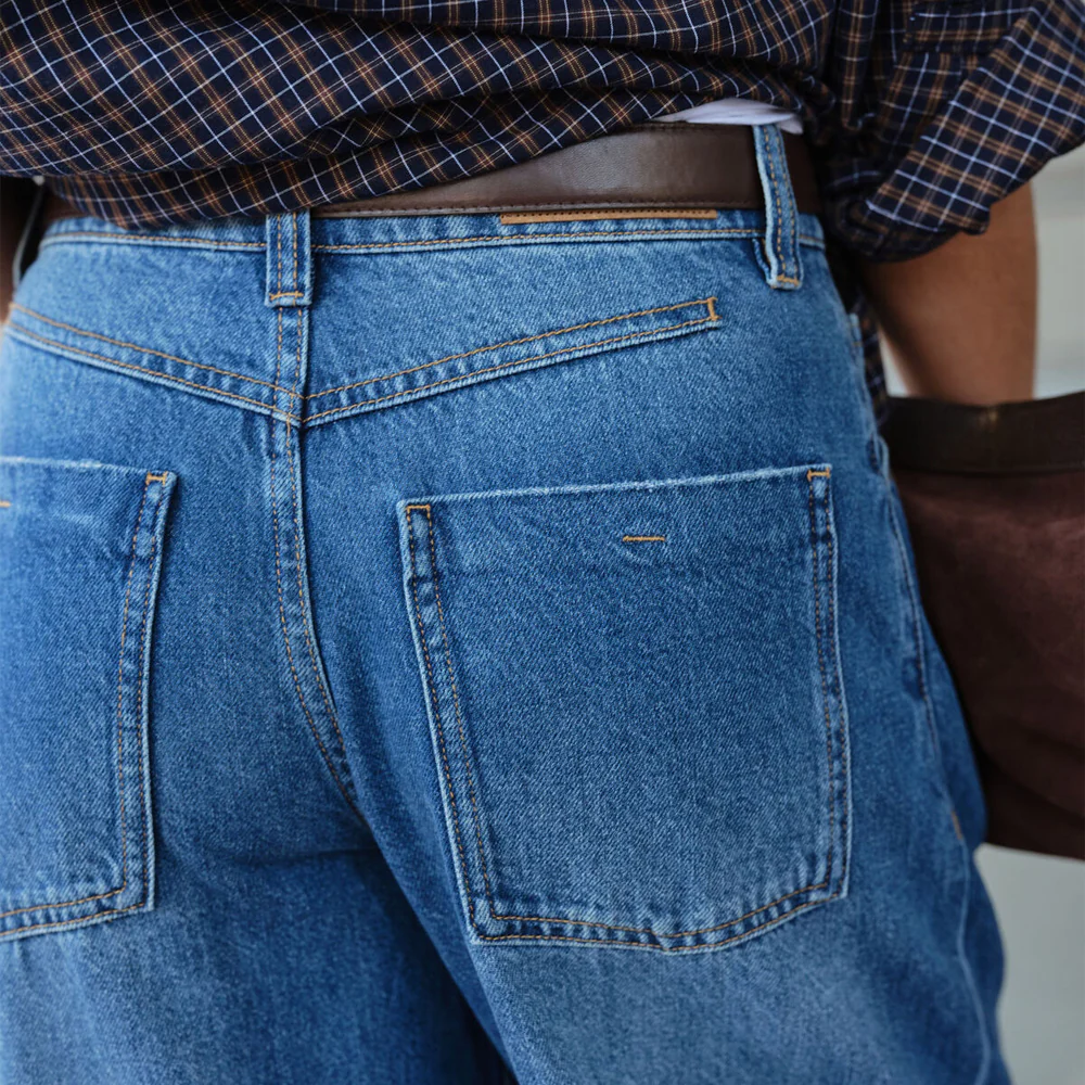 Frannie Cuffed Barrel Jean - Fresh Indigo - Image 4