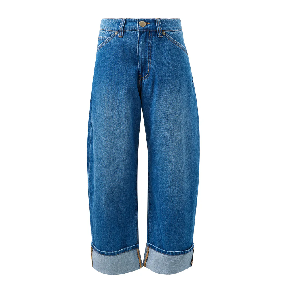 Frannie Cuffed Barrel Jean - Fresh Indigo - Image 5