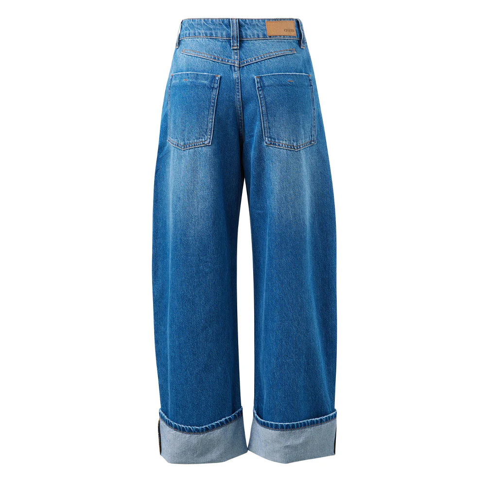 Frannie Cuffed Barrel Jean - Fresh Indigo - Image 6