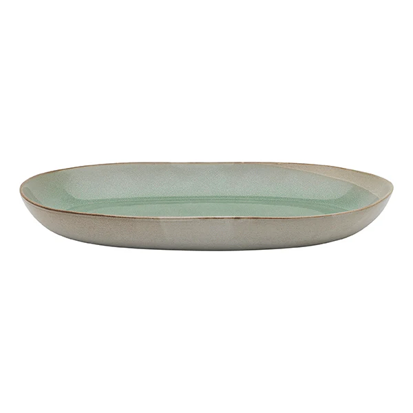 Galet Shallow Oval Bowl 36cm - Sage - Image 3