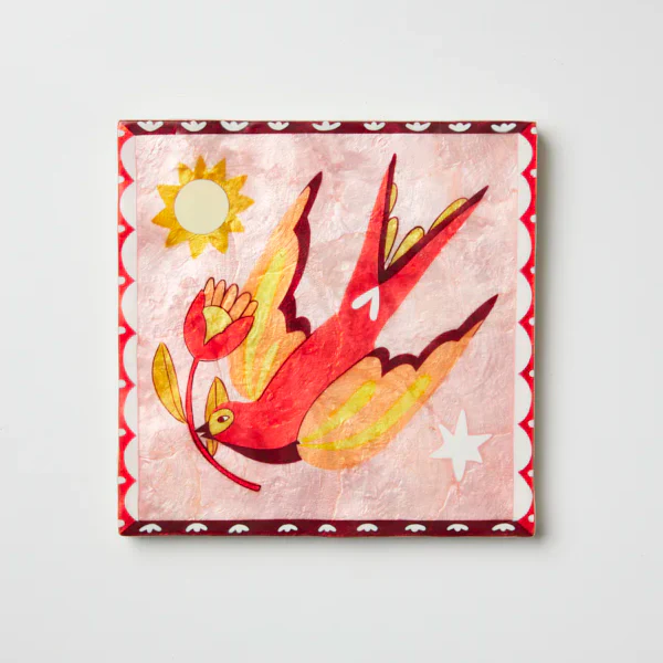 Gardienne Bird Pink Wall Tile
