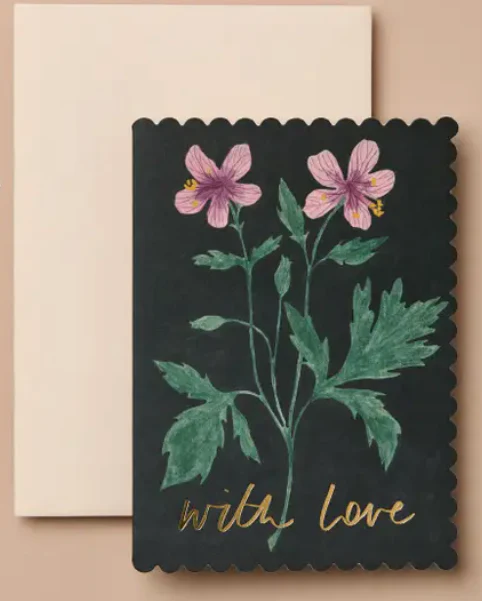 Geranium With Love Card