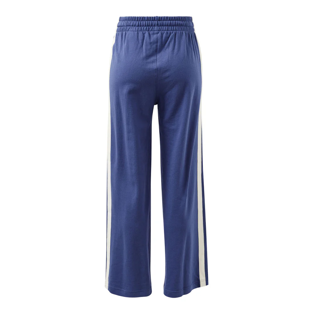 Gigi Wide Leg Track Pant - Washed Navy Side Stripe - Image 5