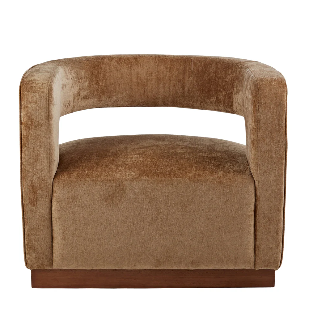 Gold Aged Velvet Armchair - Image 3