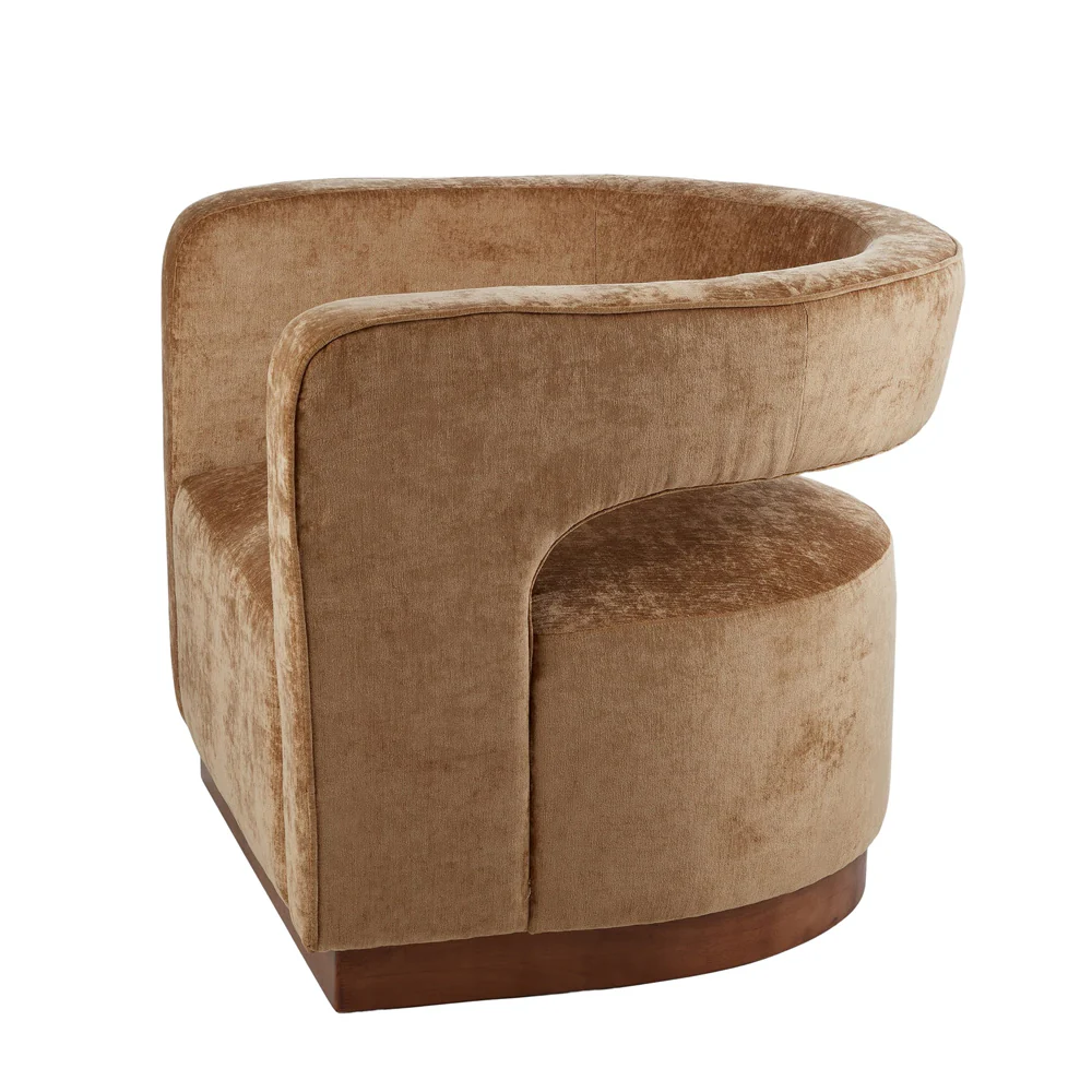 Gold Aged Velvet Armchair - Image 4