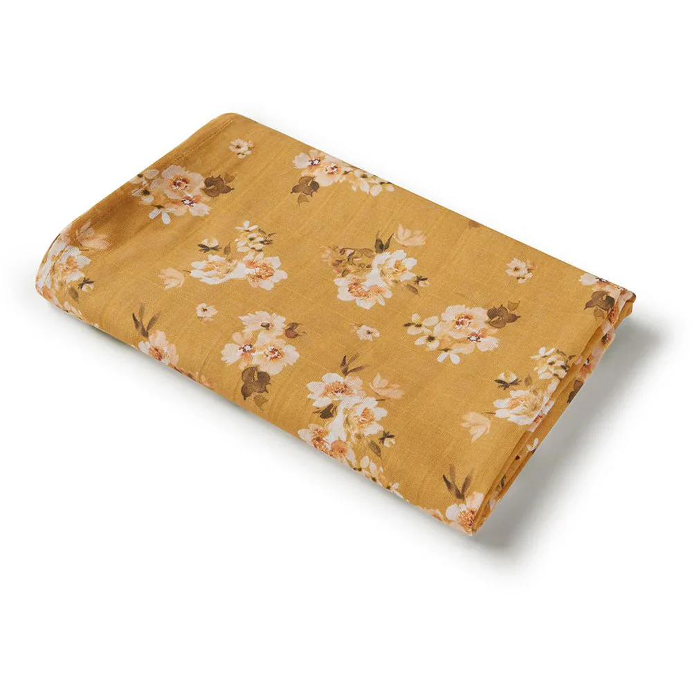 Organic Muslin Wrap - Golden Flower - Image 3