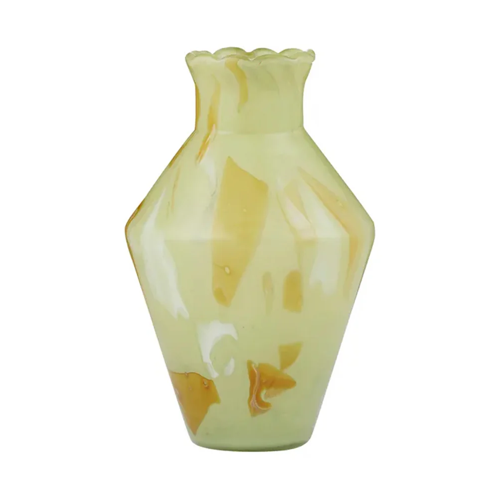 Greta Glass Vase 28.5cm Green/Tan