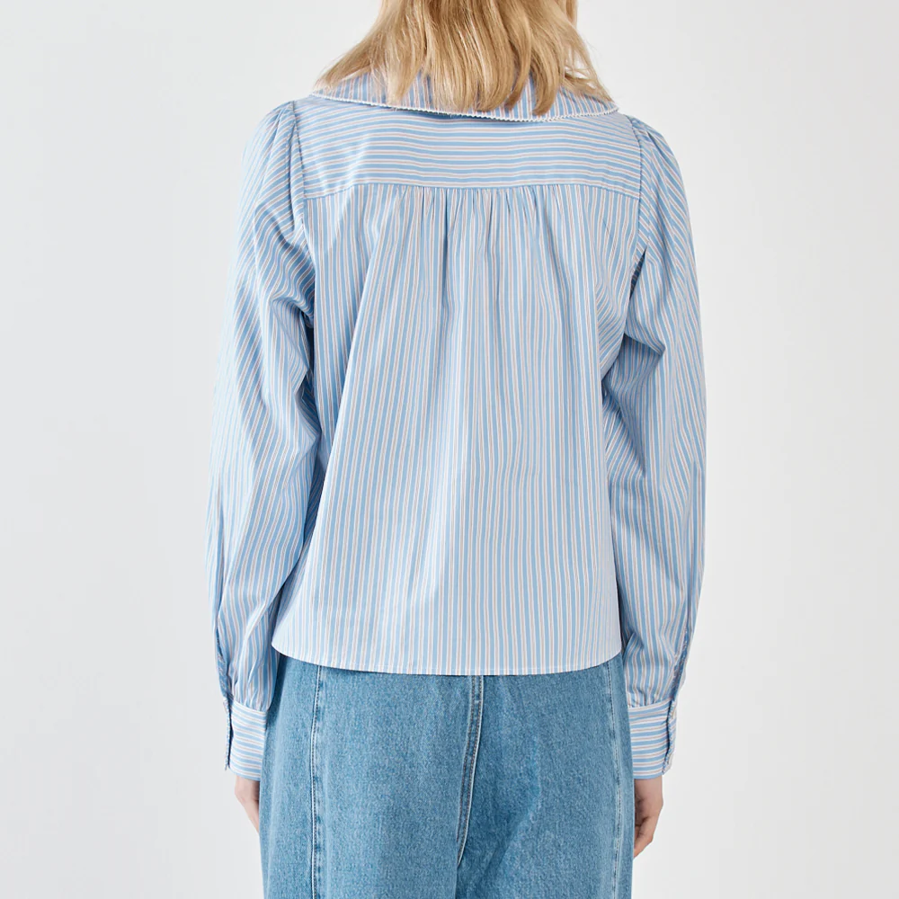 Gypsy Large Collared Shirt - Blue Choc Stripe - Image 8