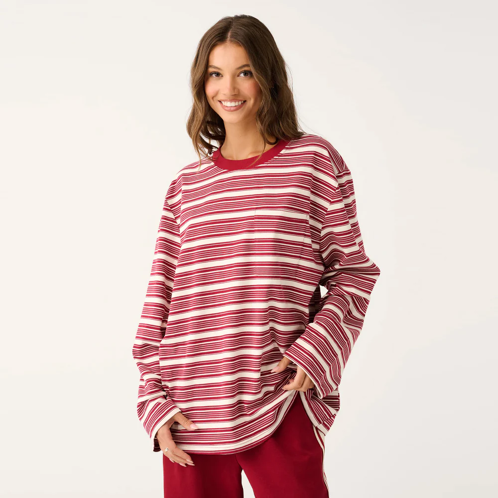 Harley Long Sleeve - Mulberry Stripe - Image 2