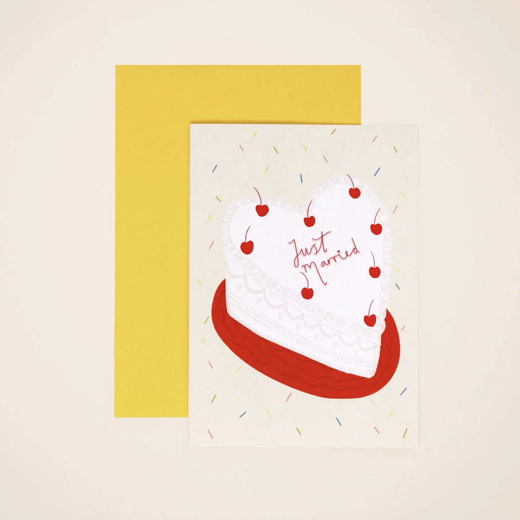 Heart Cake Wedding Card